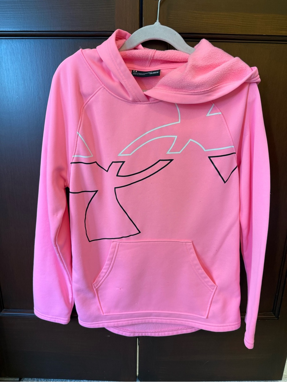 Under Armour Pink Girls' Hooded Logo Pullover